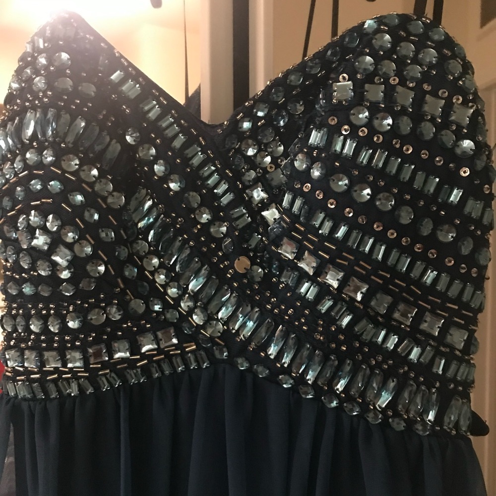 Ombré blue gown.